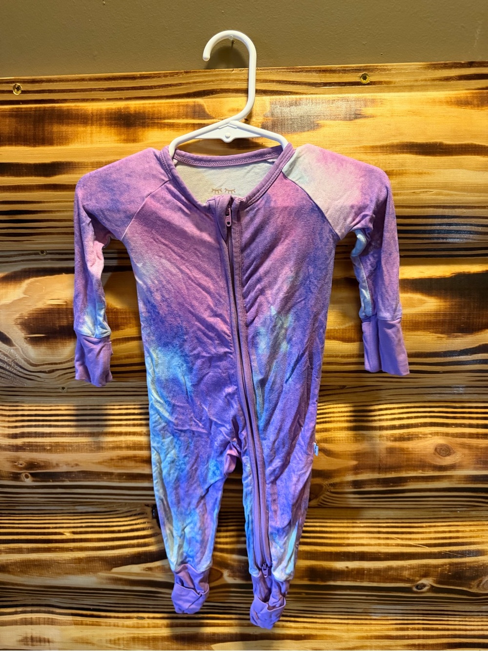 Little Sleepies Purple Pink Blue Tie-Dye Footed One-Piece